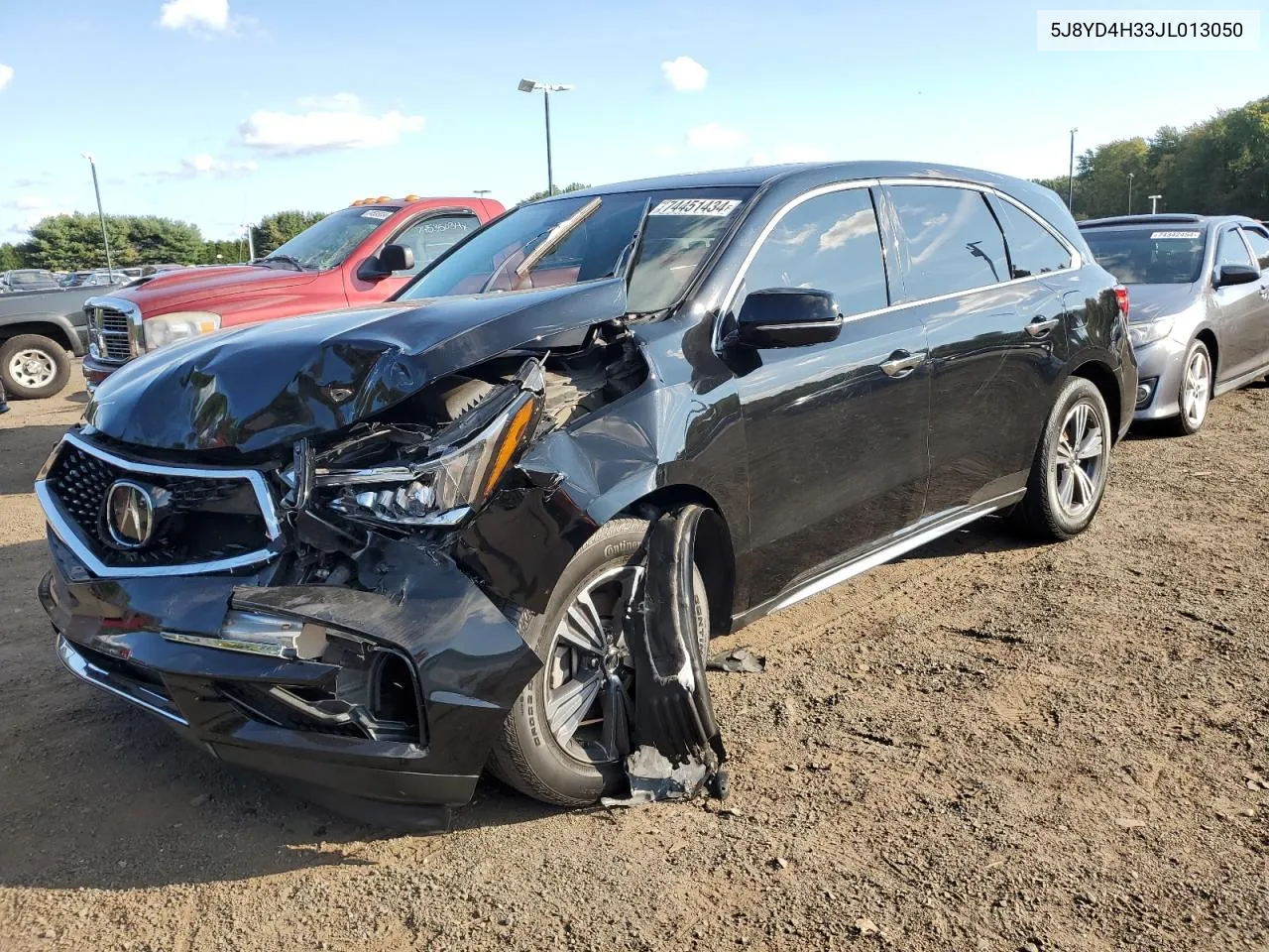 2018 Acura Mdx VIN: 5J8YD4H33JL013050 Lot: 74451434