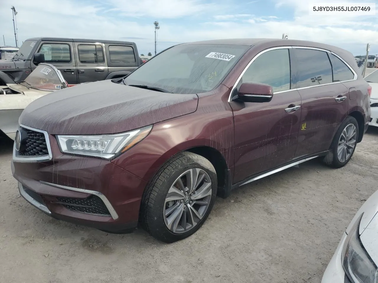 2018 Acura Mdx Technology VIN: 5J8YD3H55JL007469 Lot: 74983054