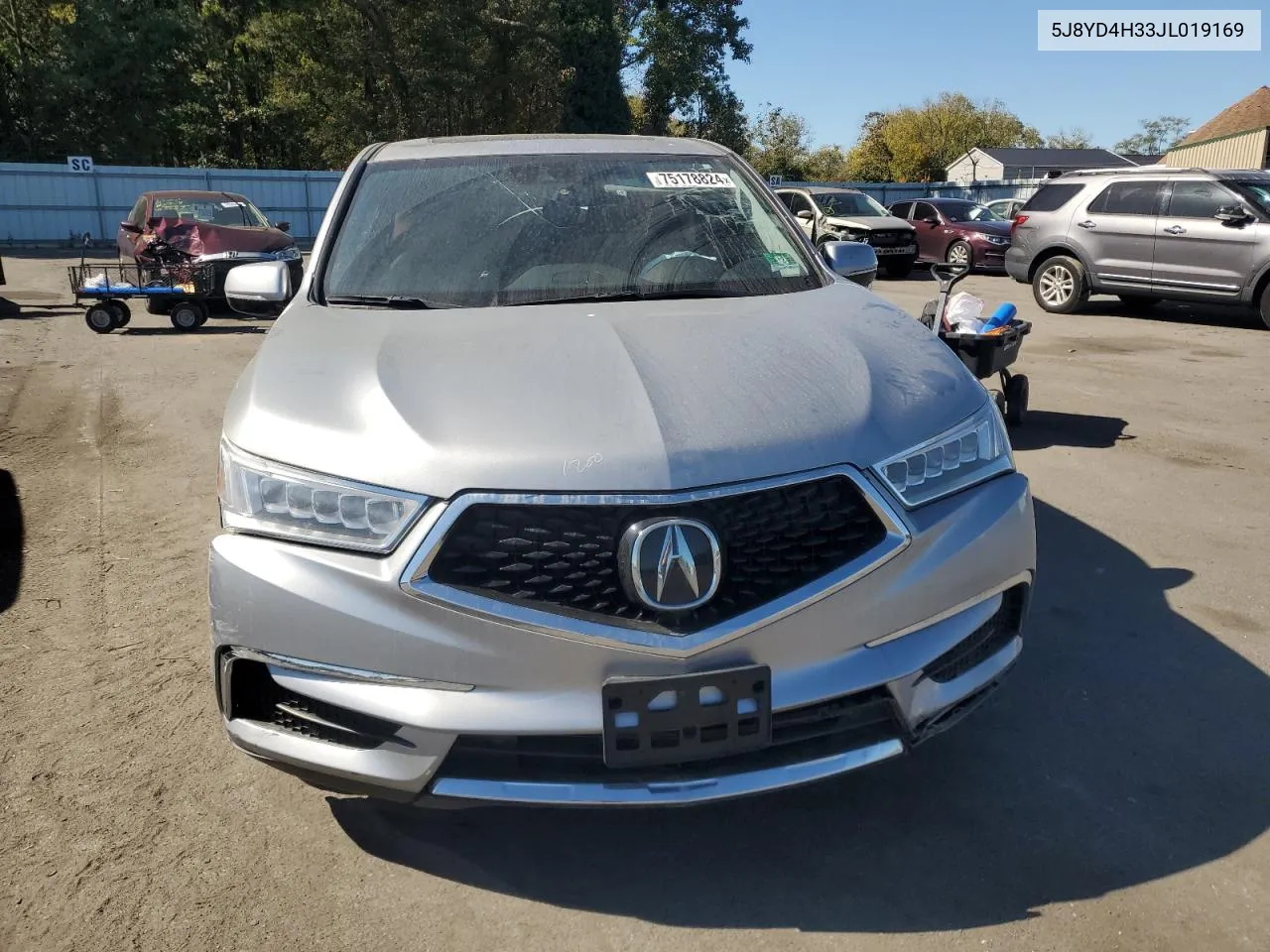 2018 Acura Mdx VIN: 5J8YD4H33JL019169 Lot: 75178824