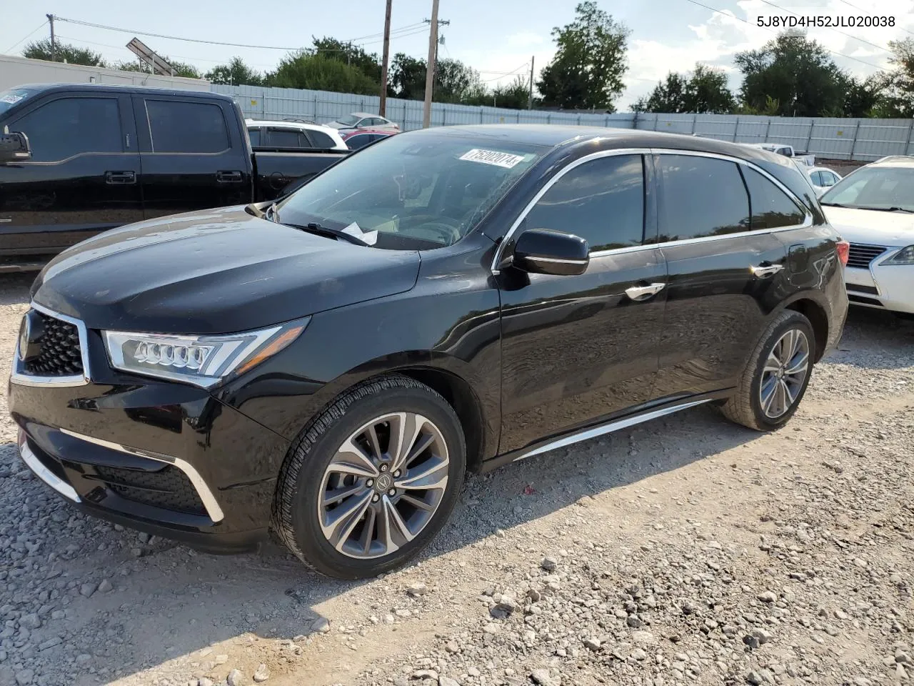 2018 Acura Mdx Technology VIN: 5J8YD4H52JL020038 Lot: 75202074