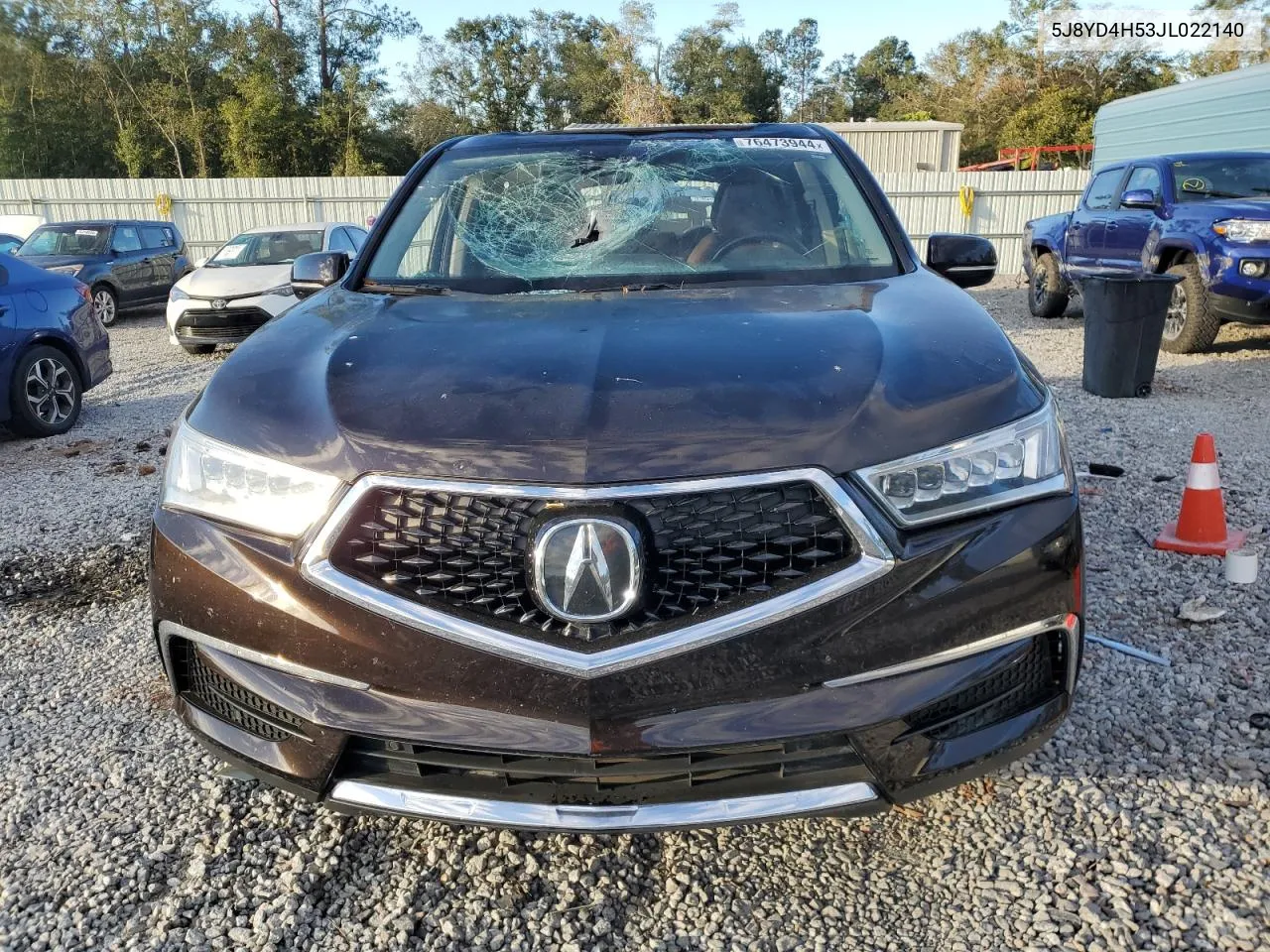 2018 Acura Mdx Technology VIN: 5J8YD4H53JL022140 Lot: 76473944