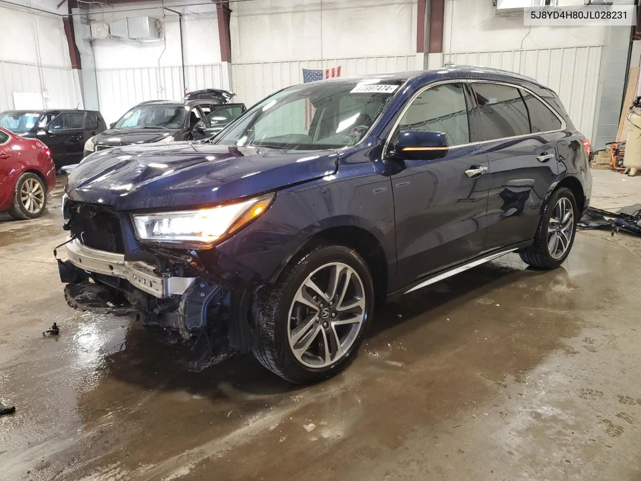 2018 Acura Mdx Advance VIN: 5J8YD4H80JL028231 Lot: 77997474