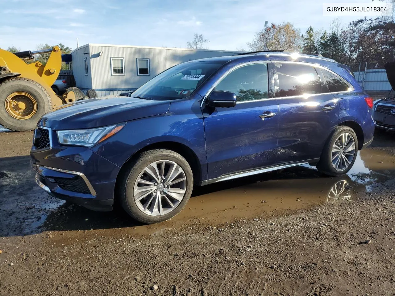 2018 Acura Mdx Technology VIN: 5J8YD4H55JL018364 Lot: 78693344