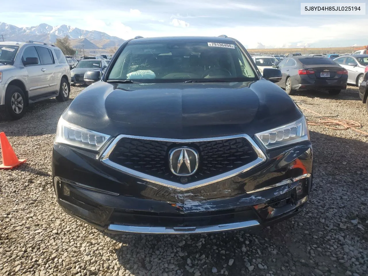 2018 Acura Mdx Advance VIN: 5J8YD4H85JL025194 Lot: 79136494