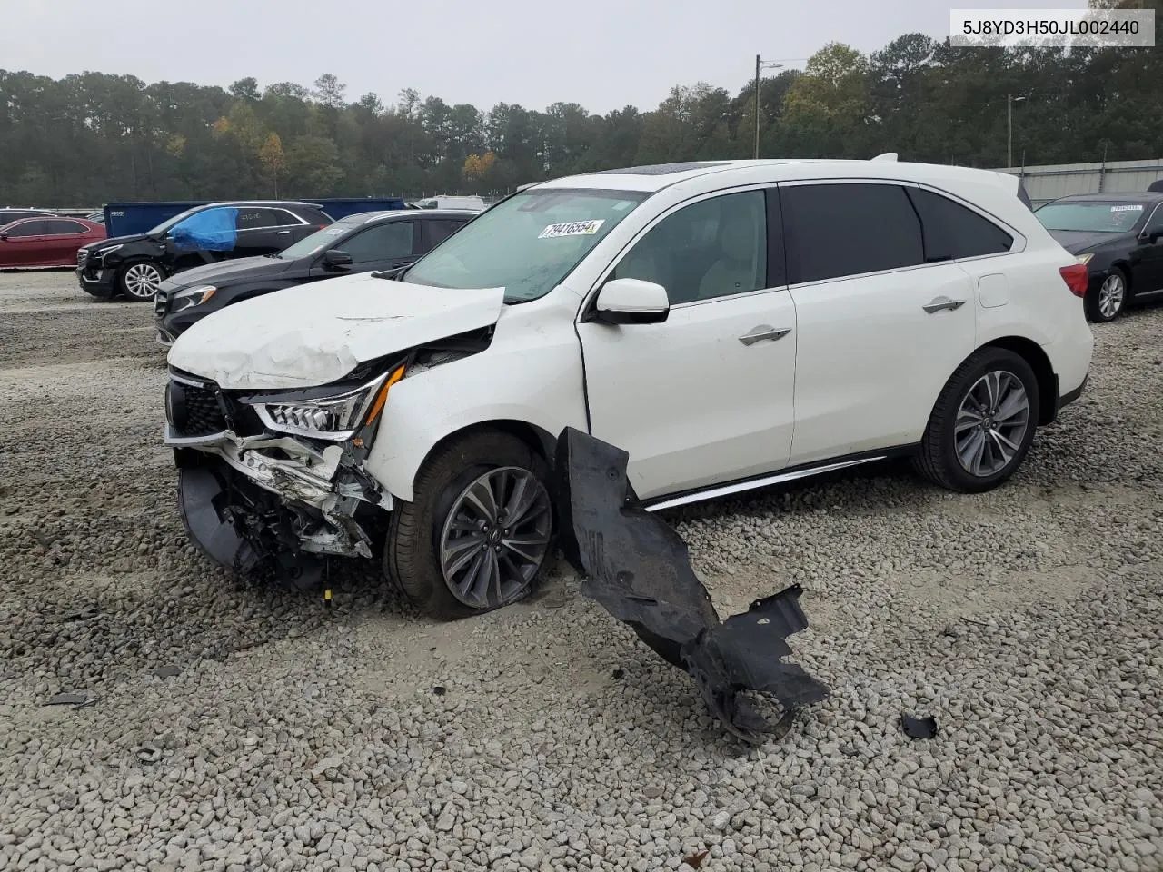 2018 Acura Mdx Technology VIN: 5J8YD3H50JL002440 Lot: 79416554