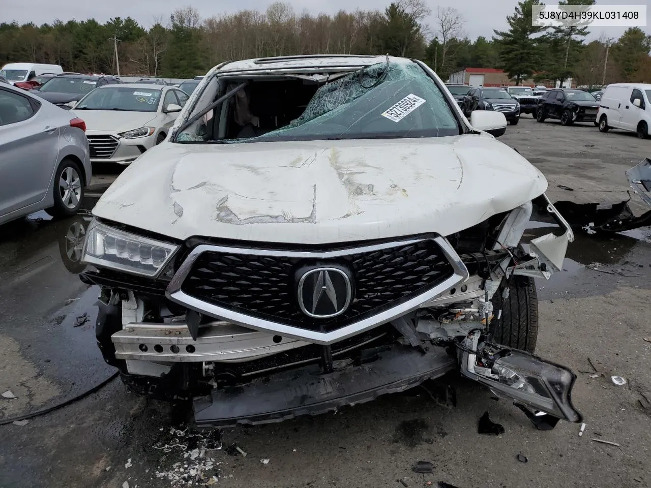 2019 Acura Mdx VIN: 5J8YD4H39KL031408 Lot: 52730924