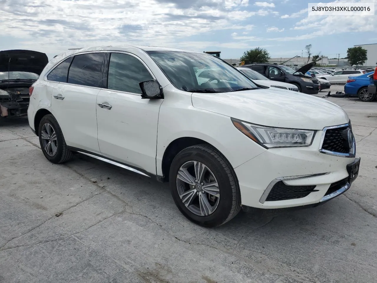 2019 Acura Mdx VIN: 5J8YD3H3XKL000016 Lot: 58022844