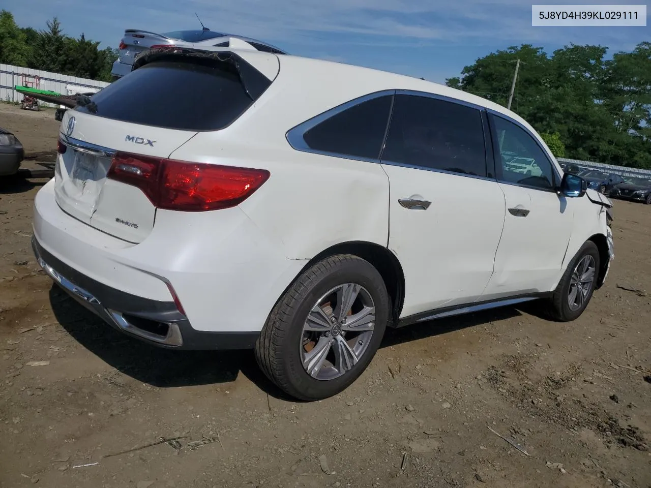 2019 Acura Mdx VIN: 5J8YD4H39KL029111 Lot: 59953924