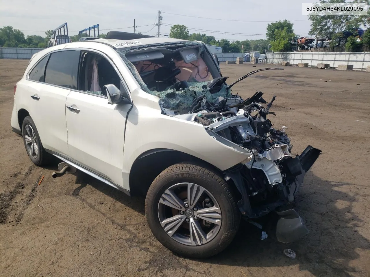 2019 Acura Mdx VIN: 5J8YD4H34KL029095 Lot: 60716054