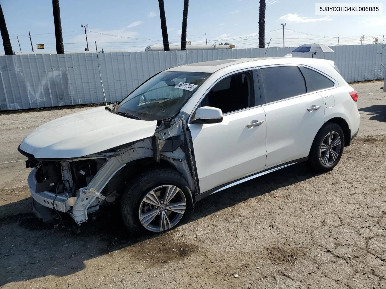 5J8YD3H34KL006085 2019 Acura Mdx