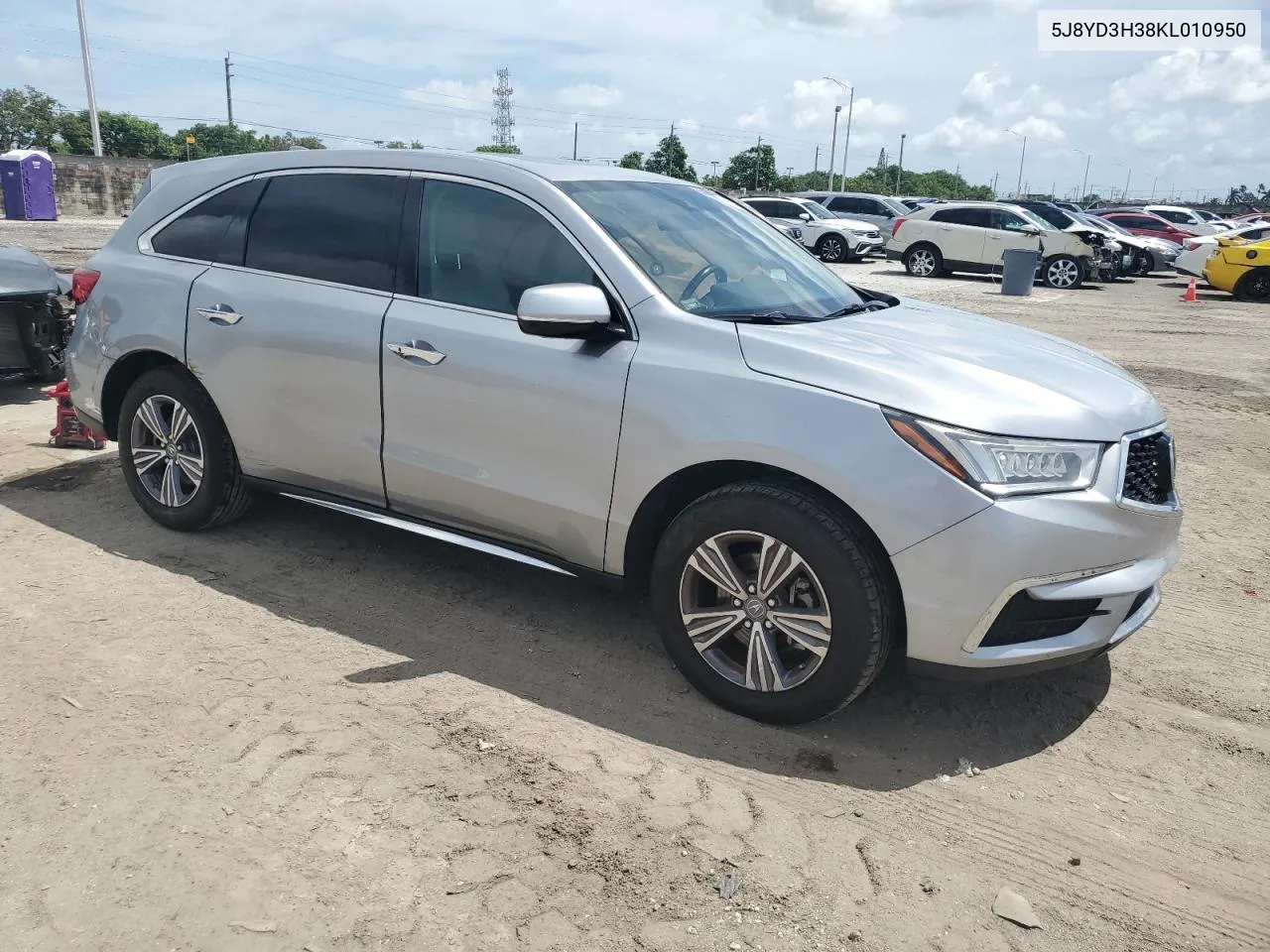 2019 Acura Mdx VIN: 5J8YD3H38KL010950 Lot: 69653994