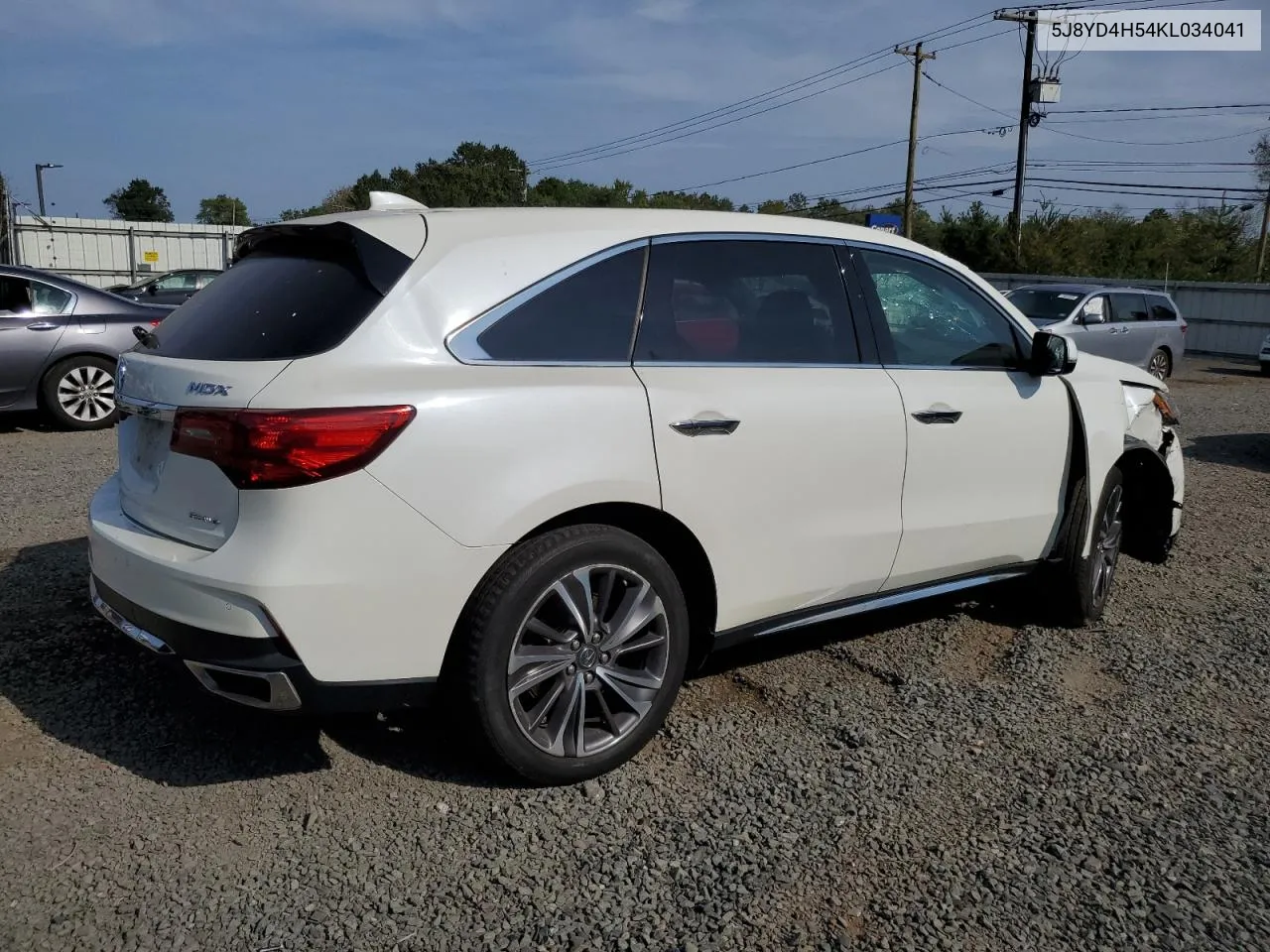 2019 Acura Mdx Technology VIN: 5J8YD4H54KL034041 Lot: 71939514