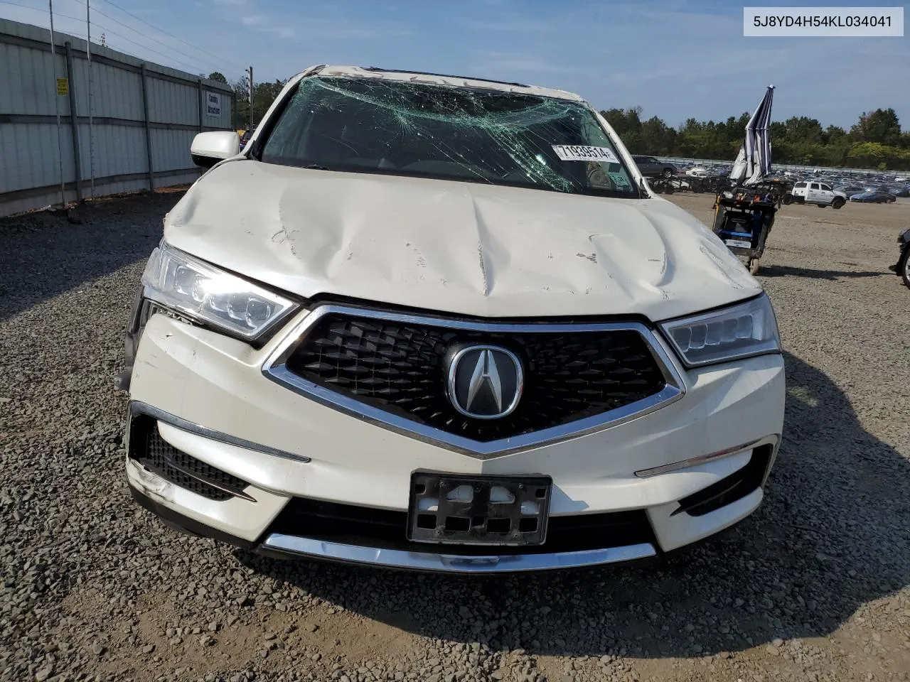 2019 Acura Mdx Technology VIN: 5J8YD4H54KL034041 Lot: 71939514