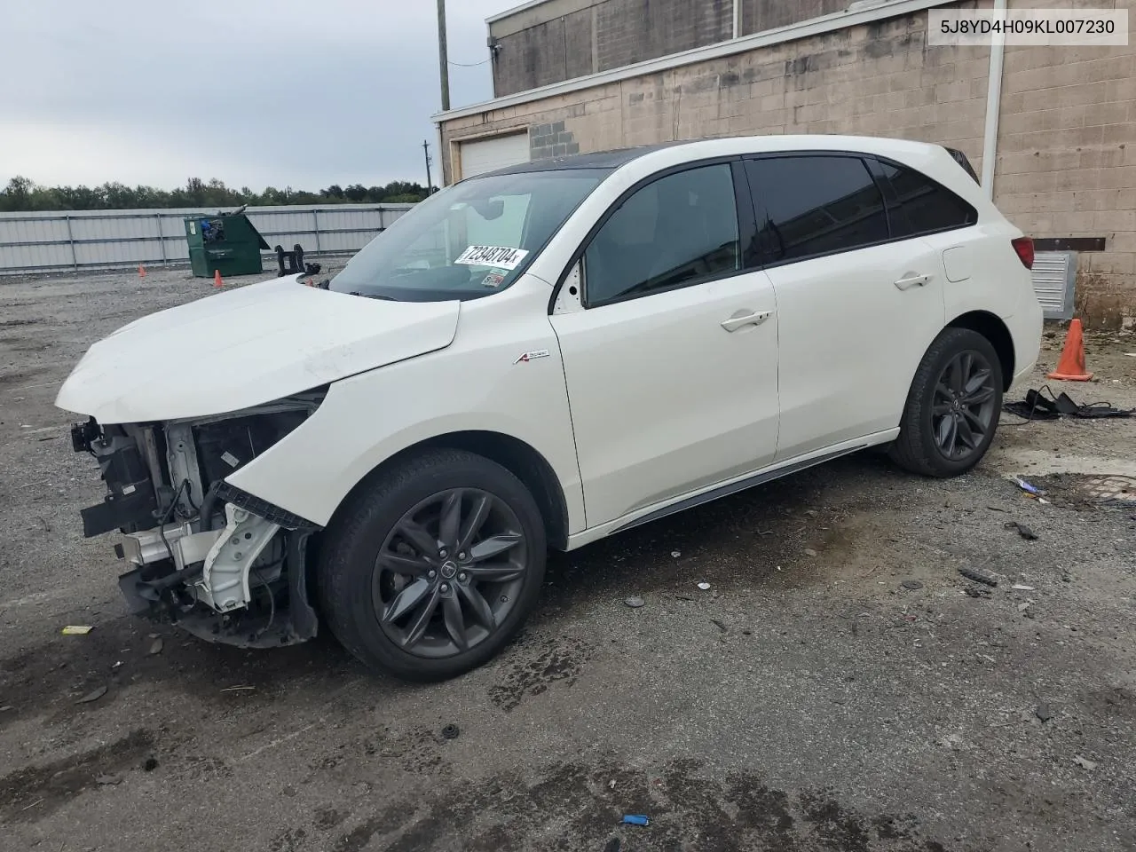 2019 Acura Mdx A-Spec VIN: 5J8YD4H09KL007230 Lot: 72348704