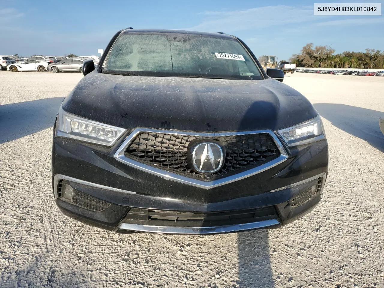 2019 Acura Mdx Advance VIN: 5J8YD4H83KL010842 Lot: 75271694