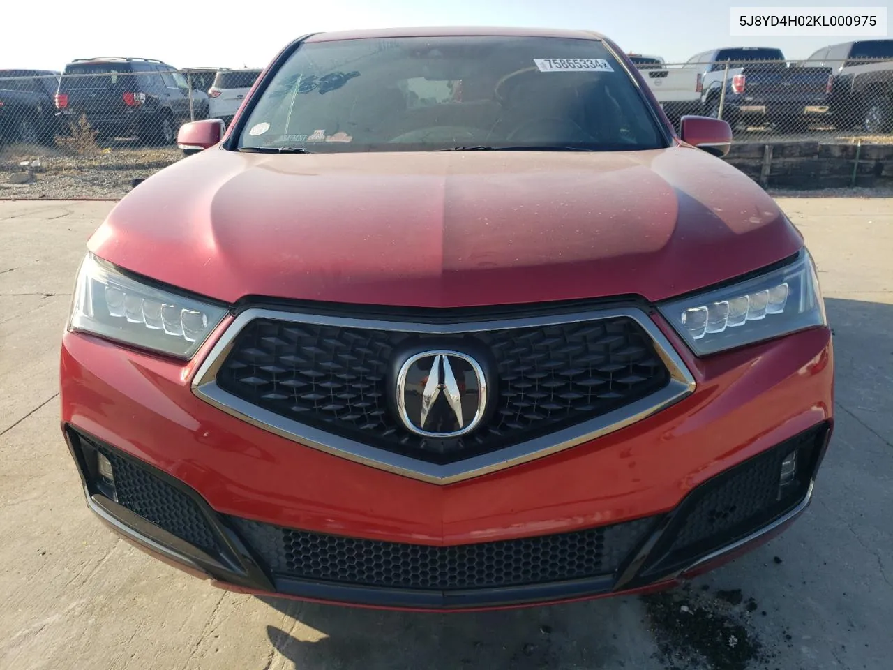 2019 Acura Mdx A-Spec VIN: 5J8YD4H02KL000975 Lot: 75865334