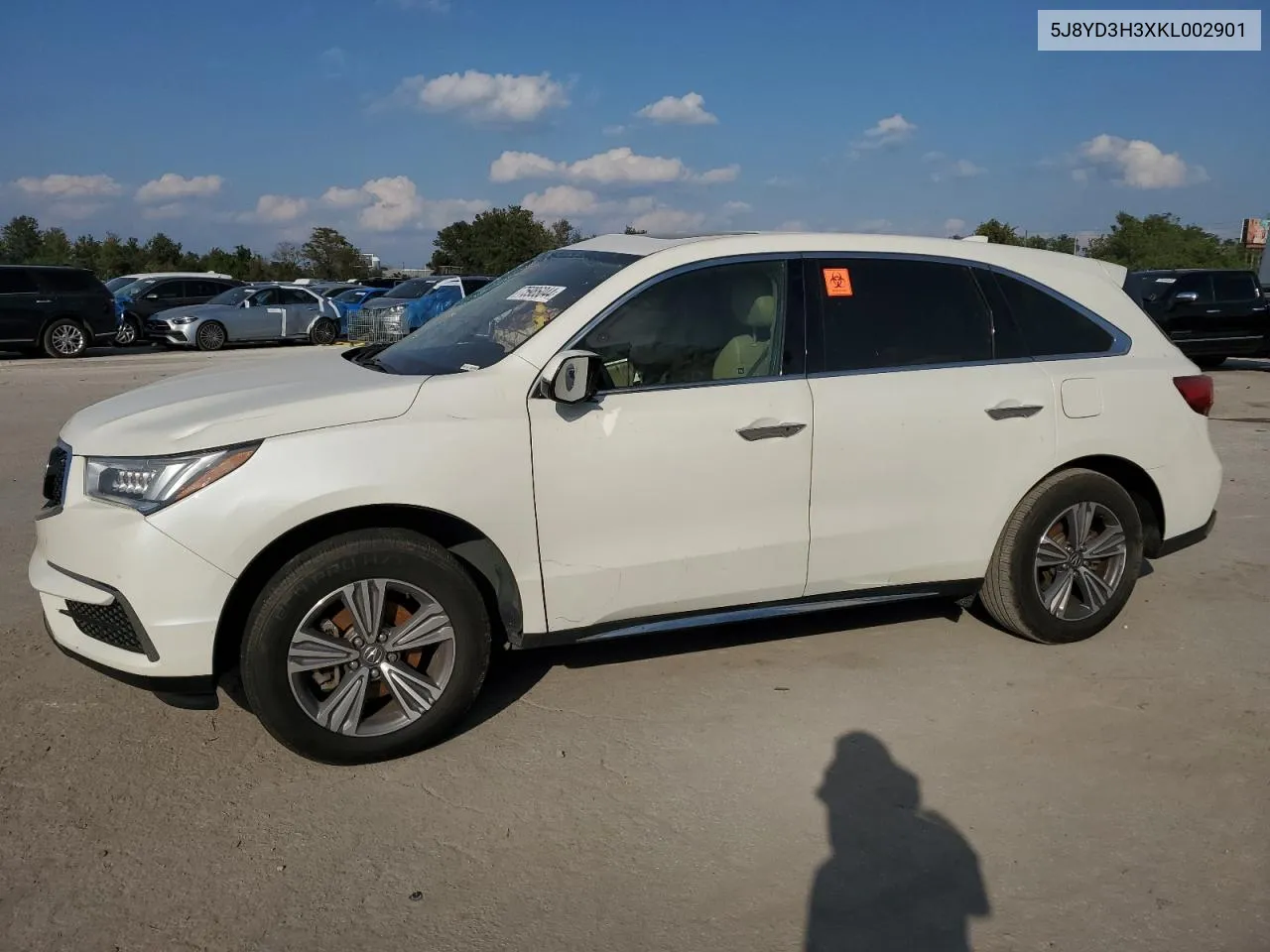 2019 Acura Mdx VIN: 5J8YD3H3XKL002901 Lot: 75986044