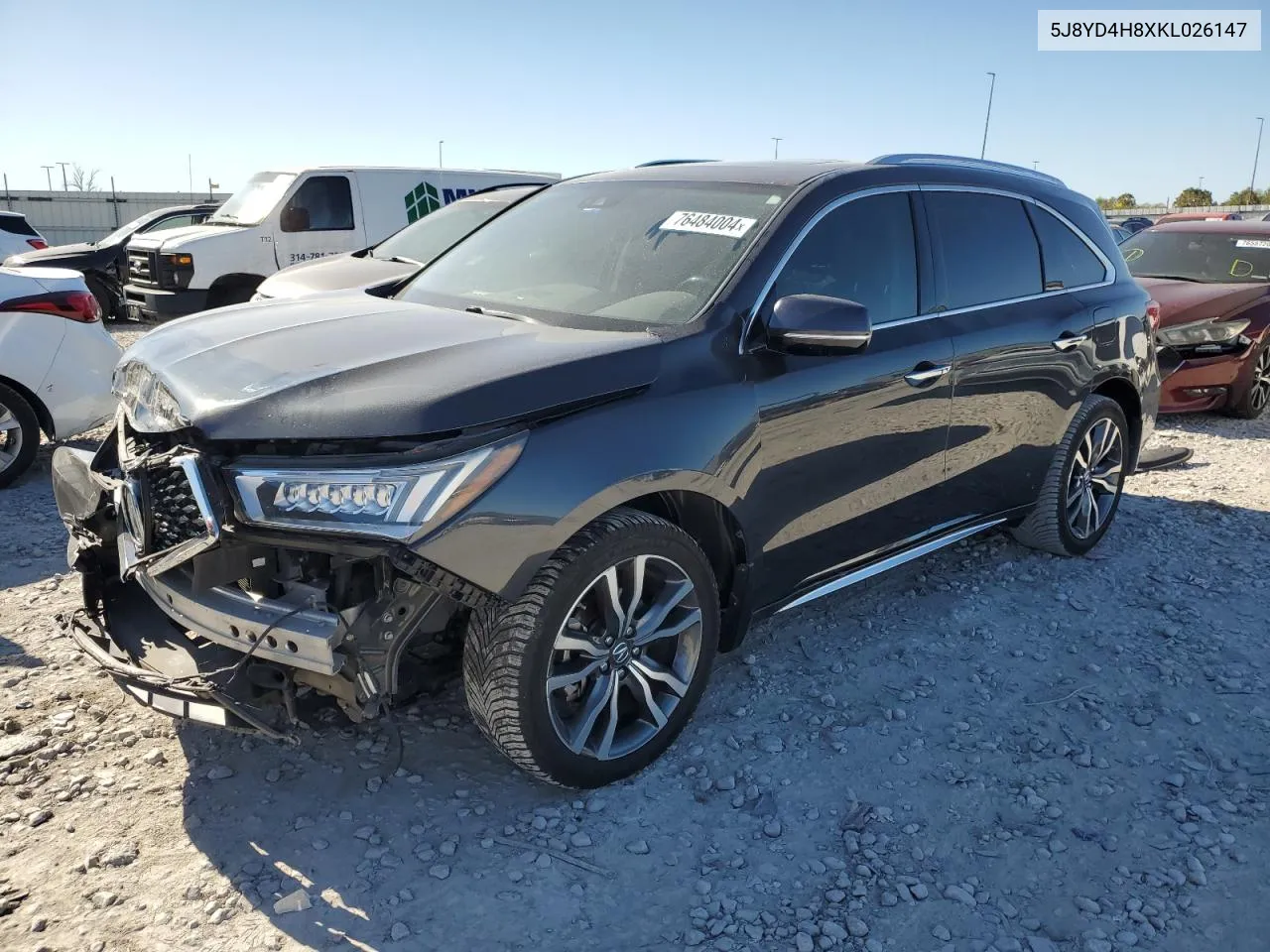 2019 Acura Mdx Advance VIN: 5J8YD4H8XKL026147 Lot: 76484004