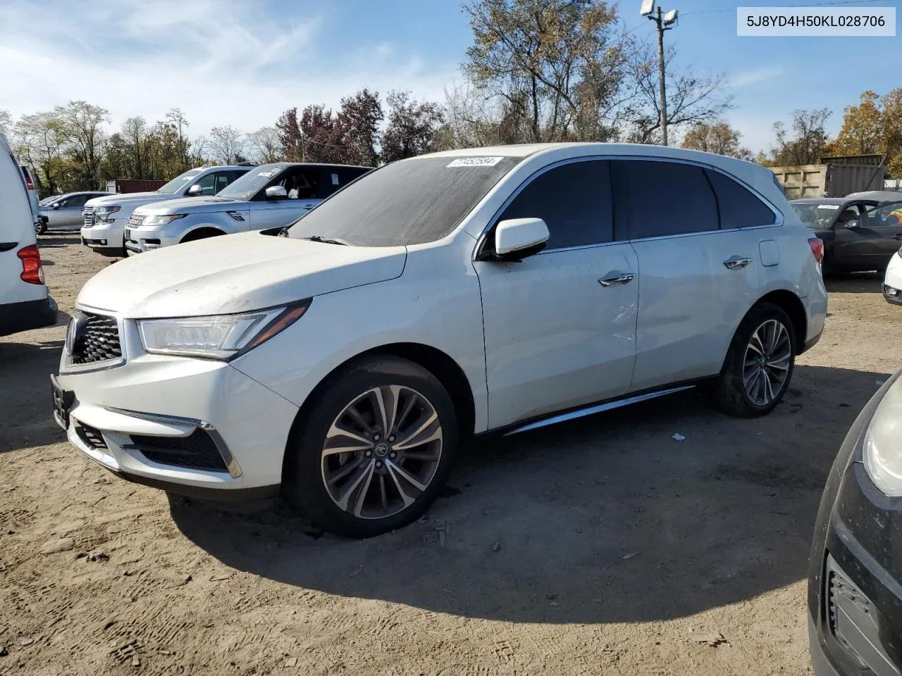 2019 Acura Mdx Technology VIN: 5J8YD4H50KL028706 Lot: 77452584