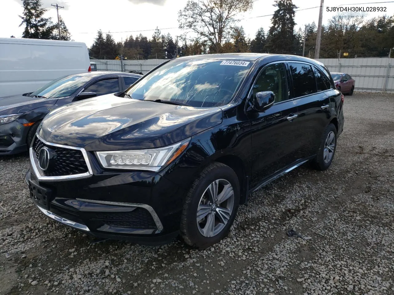 2019 Acura Mdx VIN: 5J8YD4H30KL028932 Lot: 77476034