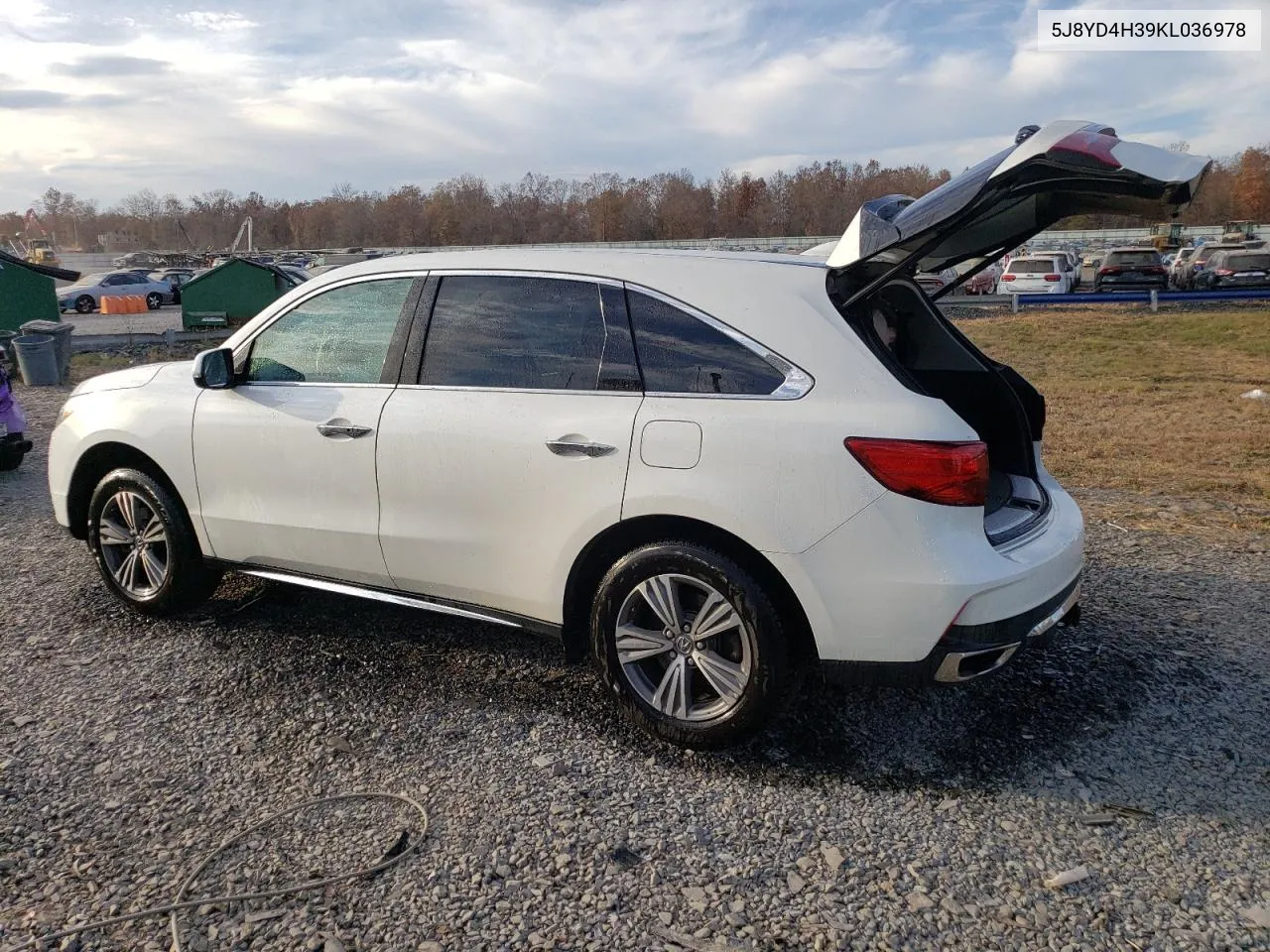 2019 Acura Mdx VIN: 5J8YD4H39KL036978 Lot: 78388374