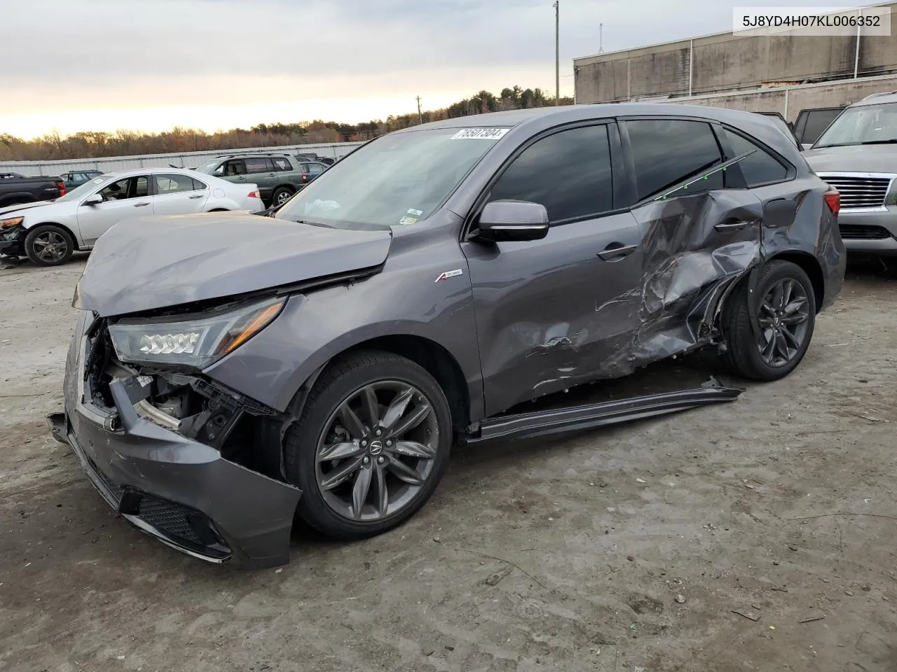 2019 Acura Mdx A-Spec VIN: 5J8YD4H07KL006352 Lot: 78507304