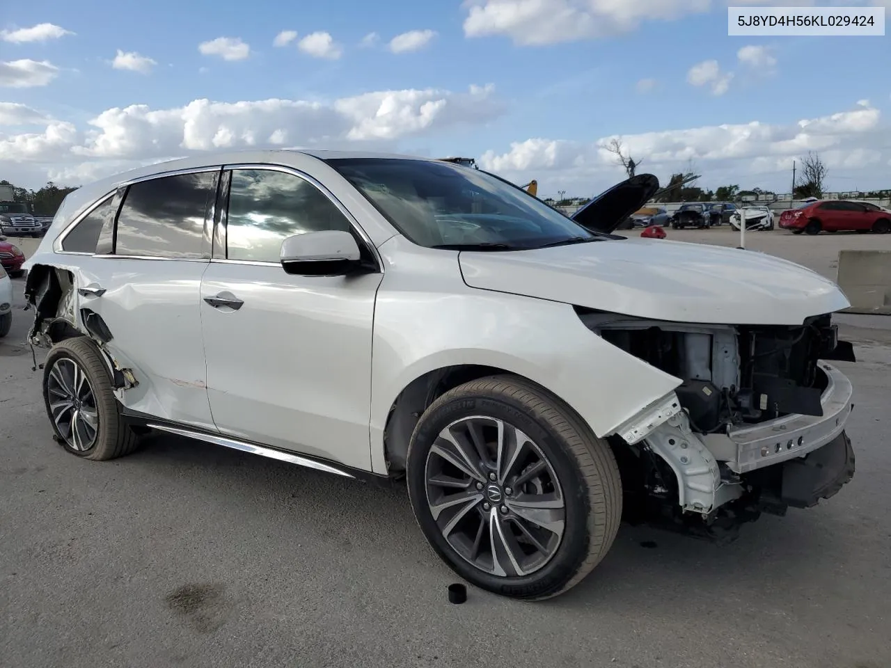 2019 Acura Mdx Technology VIN: 5J8YD4H56KL029424 Lot: 79688874