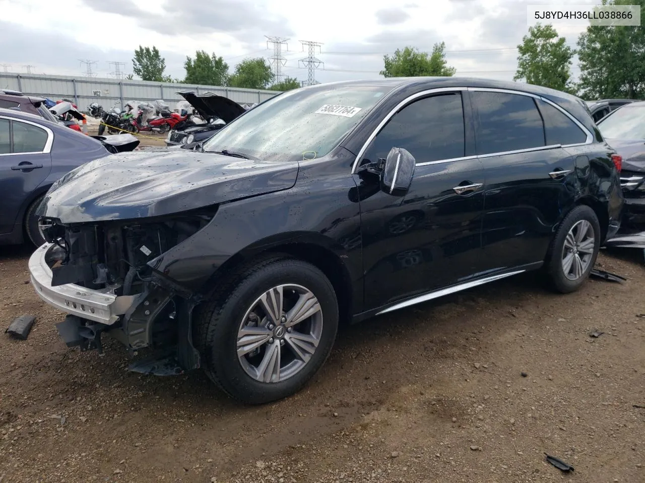 2020 Acura Mdx VIN: 5J8YD4H36LL038866 Lot: 58627764