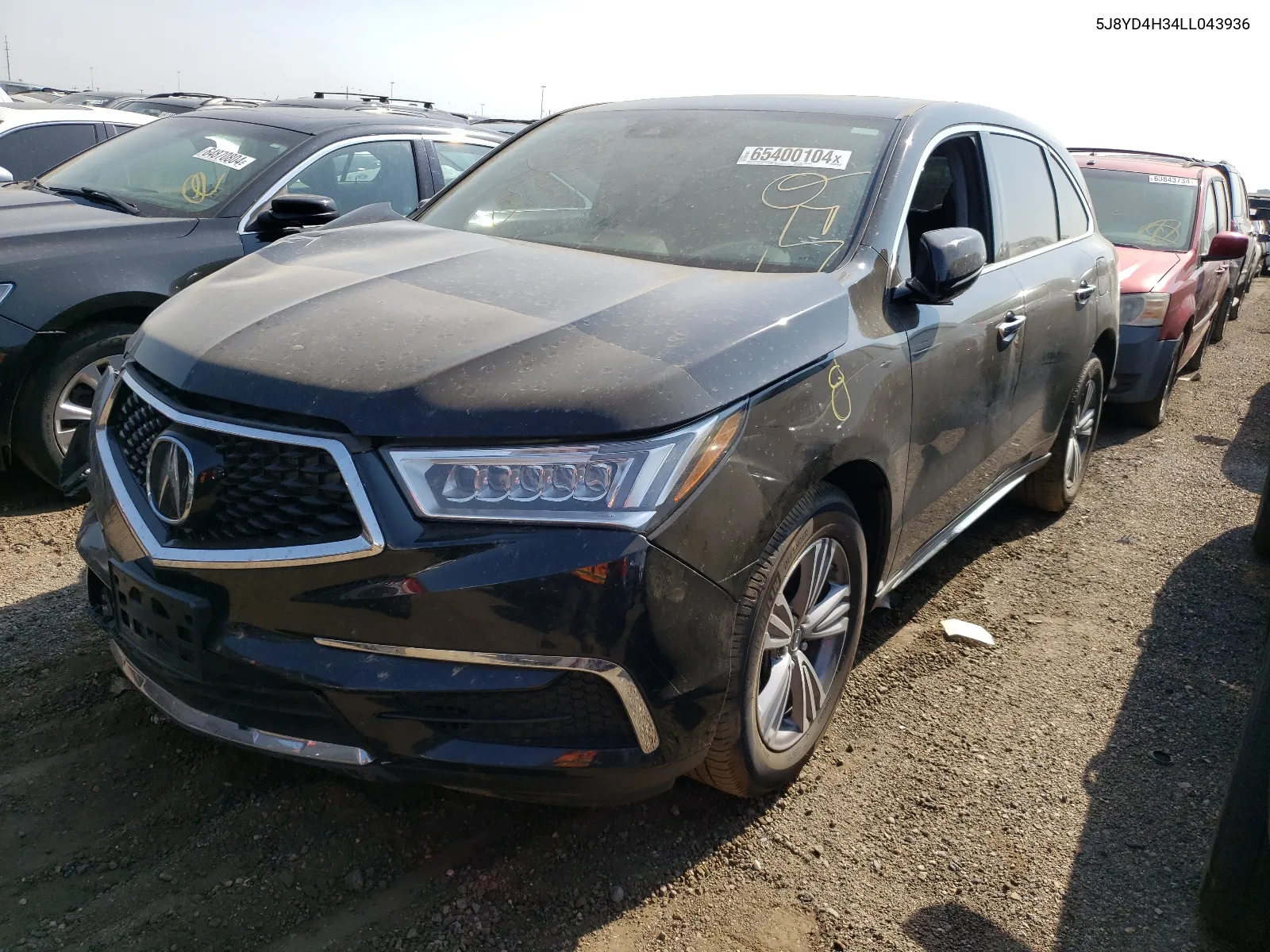 2020 Acura Mdx VIN: 5J8YD4H34LL043936 Lot: 65400104