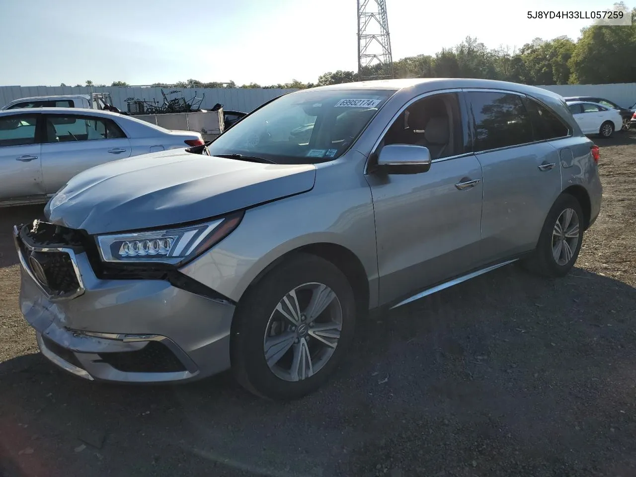 2020 Acura Mdx VIN: 5J8YD4H33LL057259 Lot: 69952174