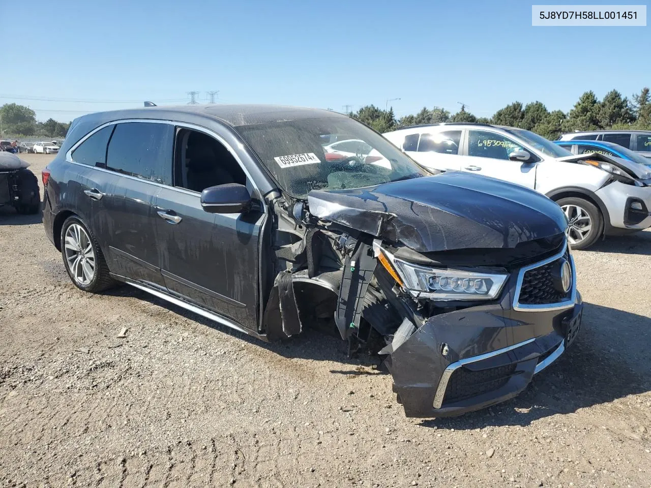 2020 Acura Mdx Sport Hybrid Technology VIN: 5J8YD7H58LL001451 Lot: 69952674