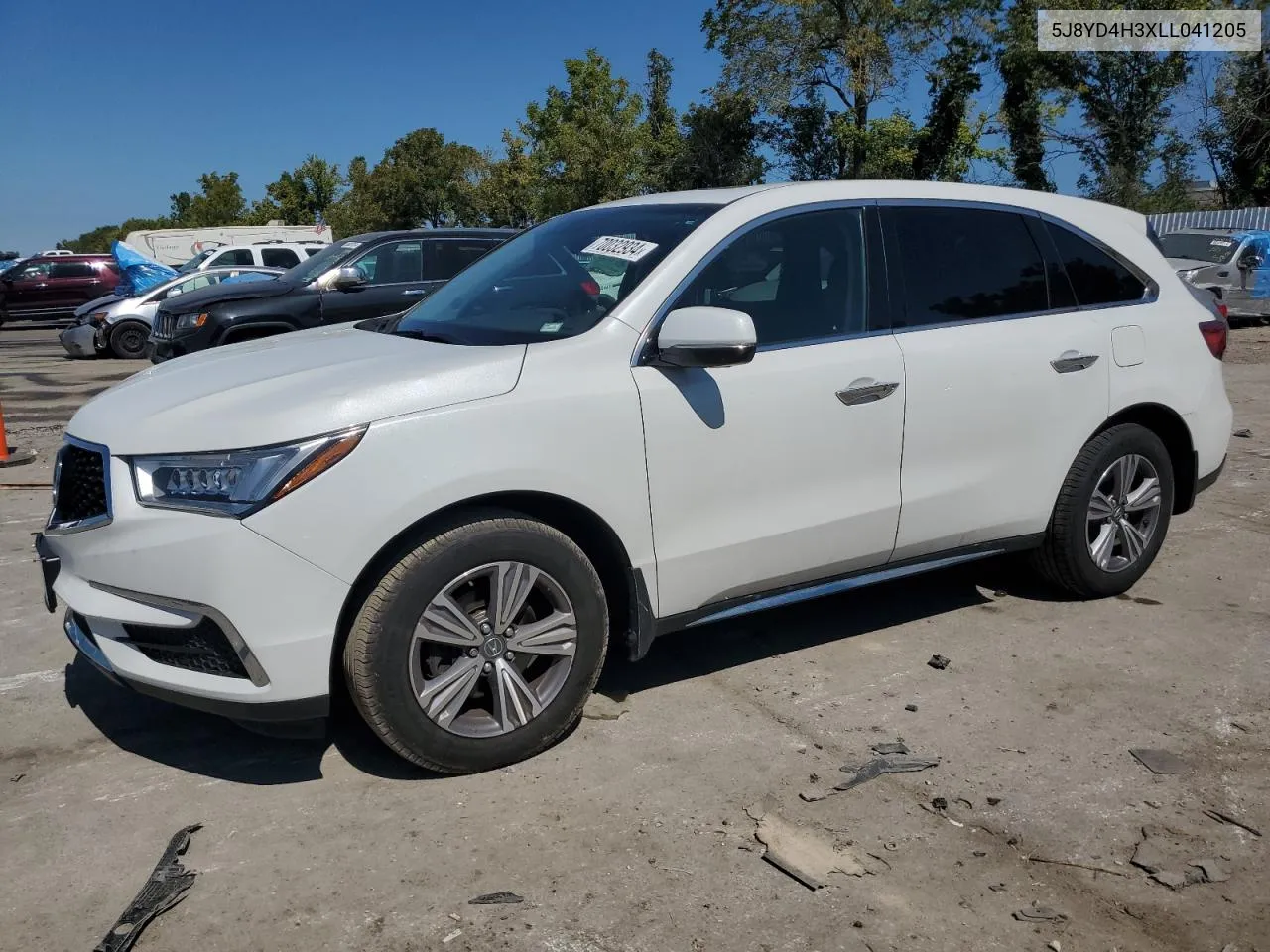 2020 Acura Mdx VIN: 5J8YD4H3XLL041205 Lot: 70032934