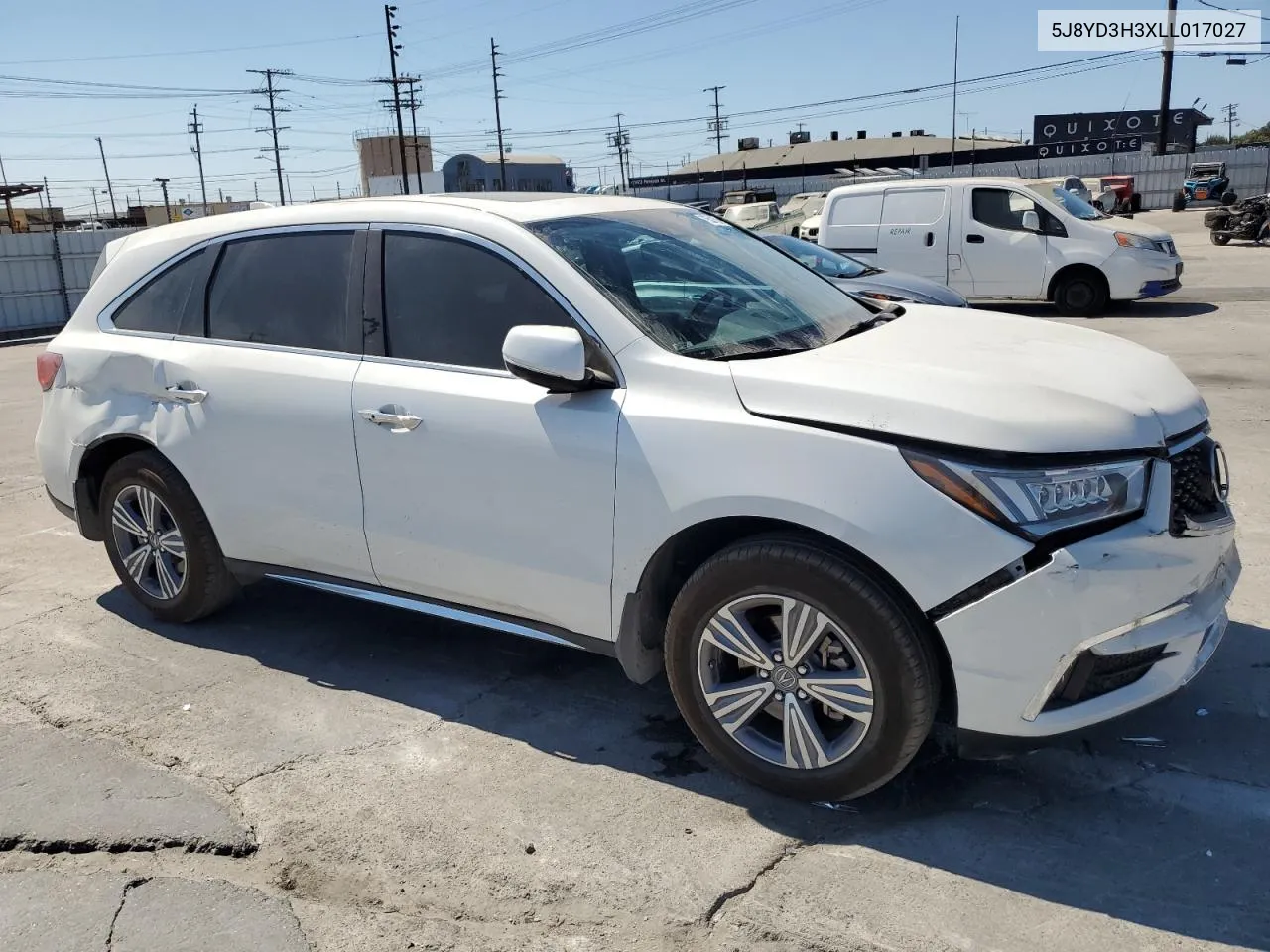 2020 Acura Mdx VIN: 5J8YD3H3XLL017027 Lot: 70501324