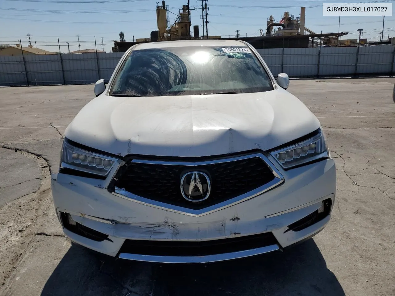 2020 Acura Mdx VIN: 5J8YD3H3XLL017027 Lot: 70501324