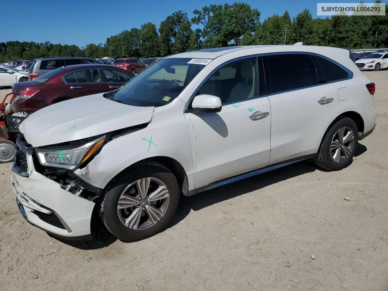 2020 Acura Mdx VIN: 5J8YD3H39LL006293 Lot: 70556914