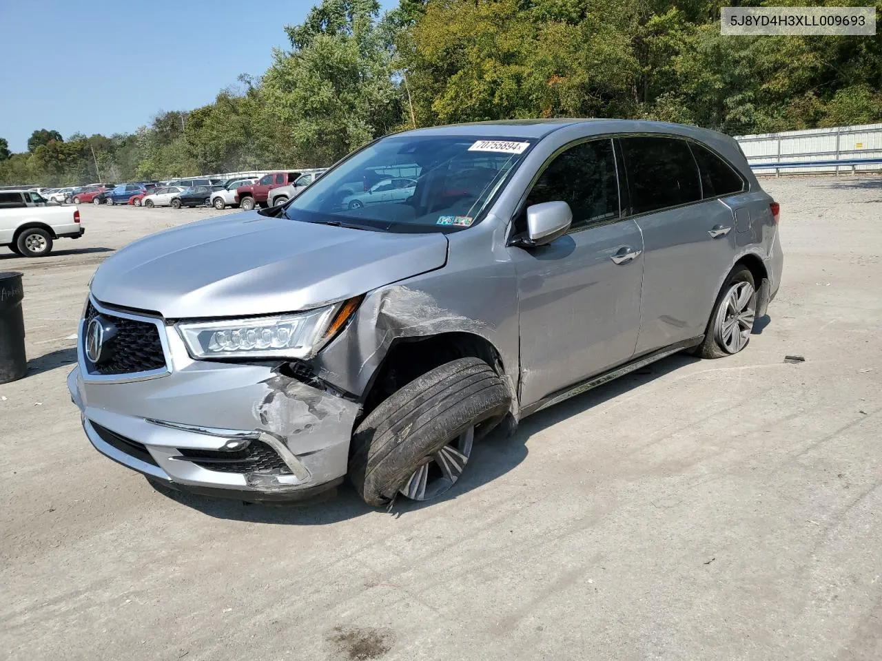 2020 Acura Mdx VIN: 5J8YD4H3XLL009693 Lot: 70755894