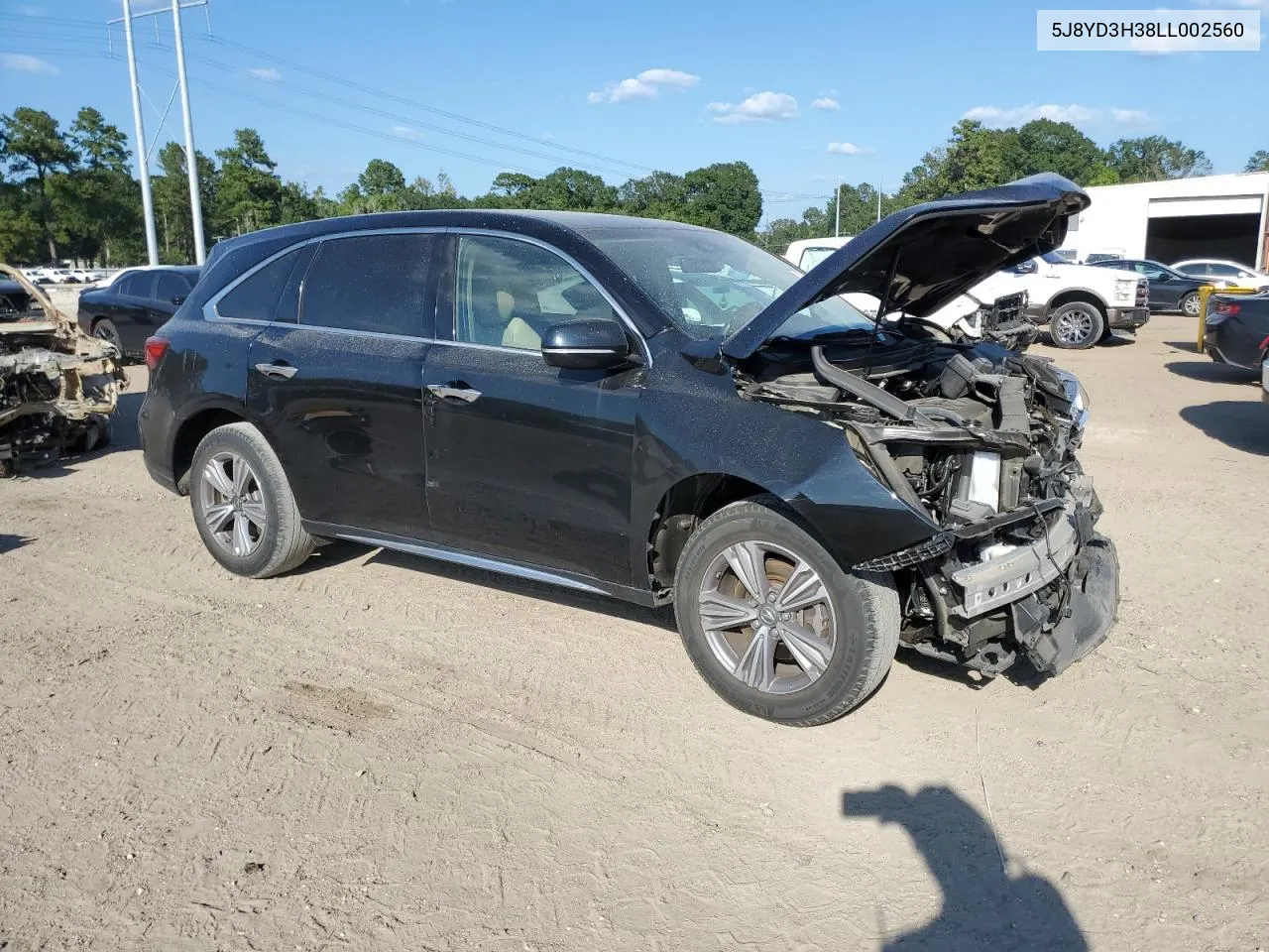 2020 Acura Mdx VIN: 5J8YD3H38LL002560 Lot: 72632874