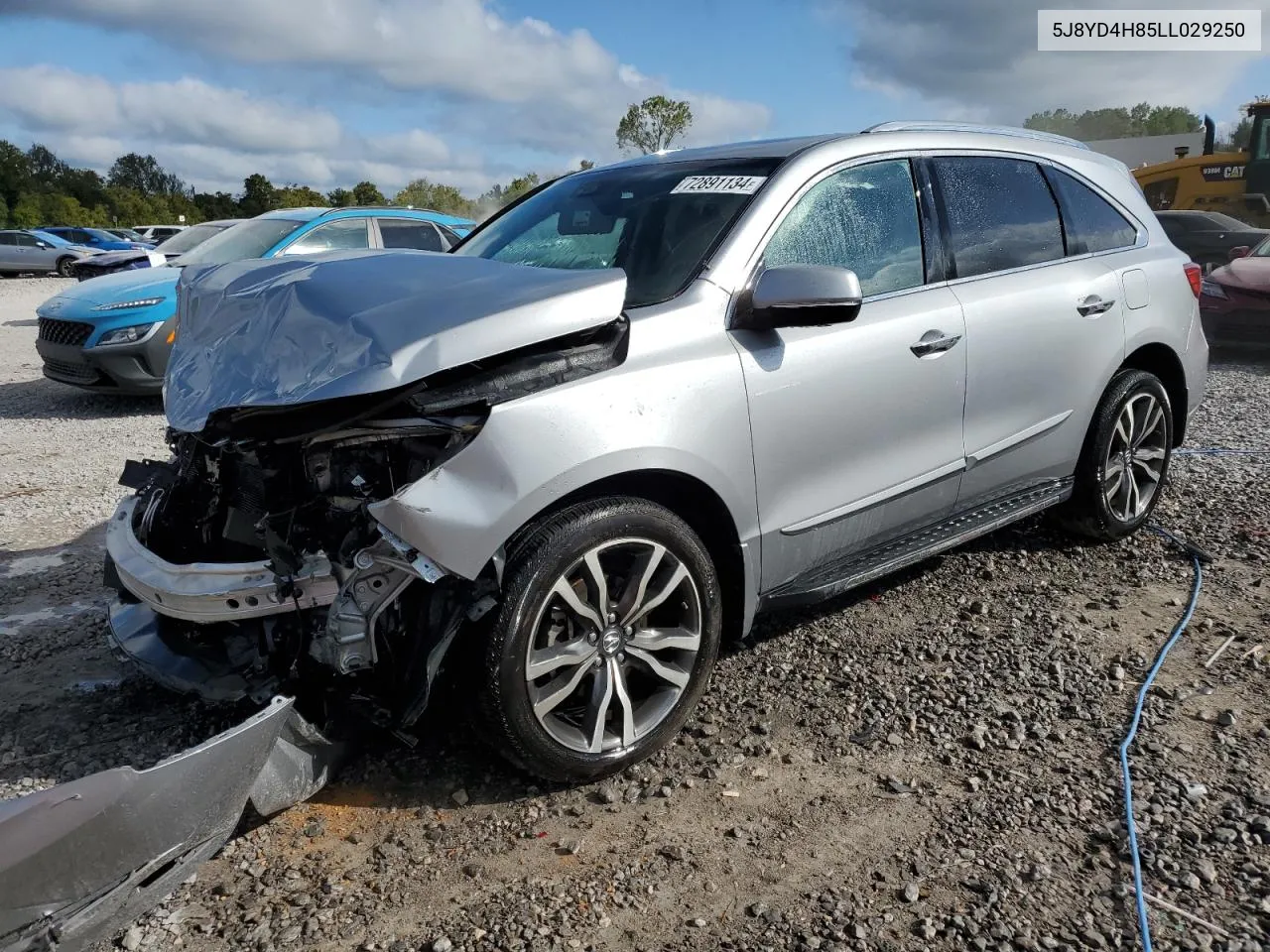 2020 Acura Mdx Advance VIN: 5J8YD4H85LL029250 Lot: 72891134