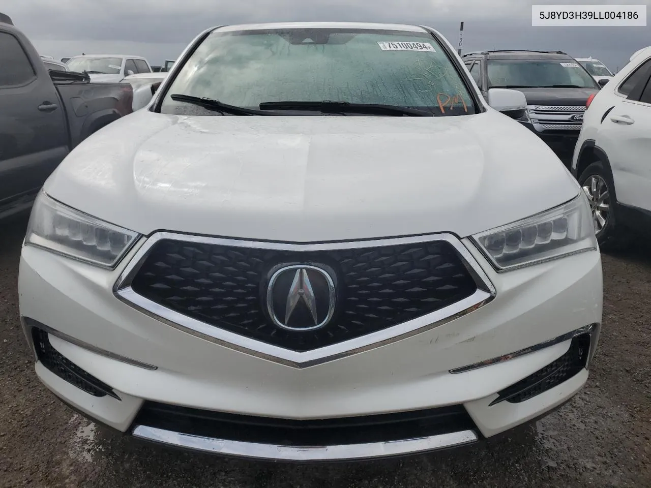 2020 Acura Mdx VIN: 5J8YD3H39LL004186 Lot: 75100494