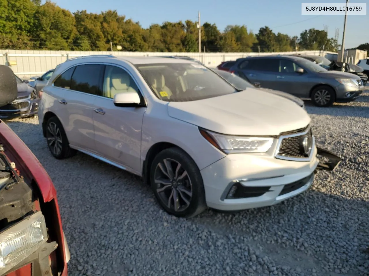 2020 Acura Mdx Advance VIN: 5J8YD4H80LL016759 Lot: 75856524