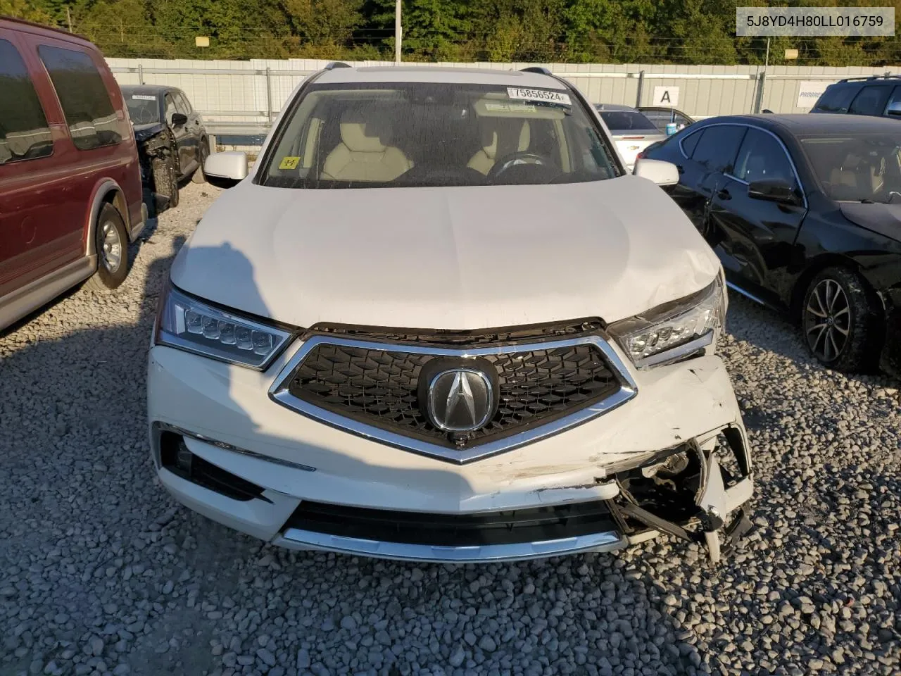 2020 Acura Mdx Advance VIN: 5J8YD4H80LL016759 Lot: 75856524