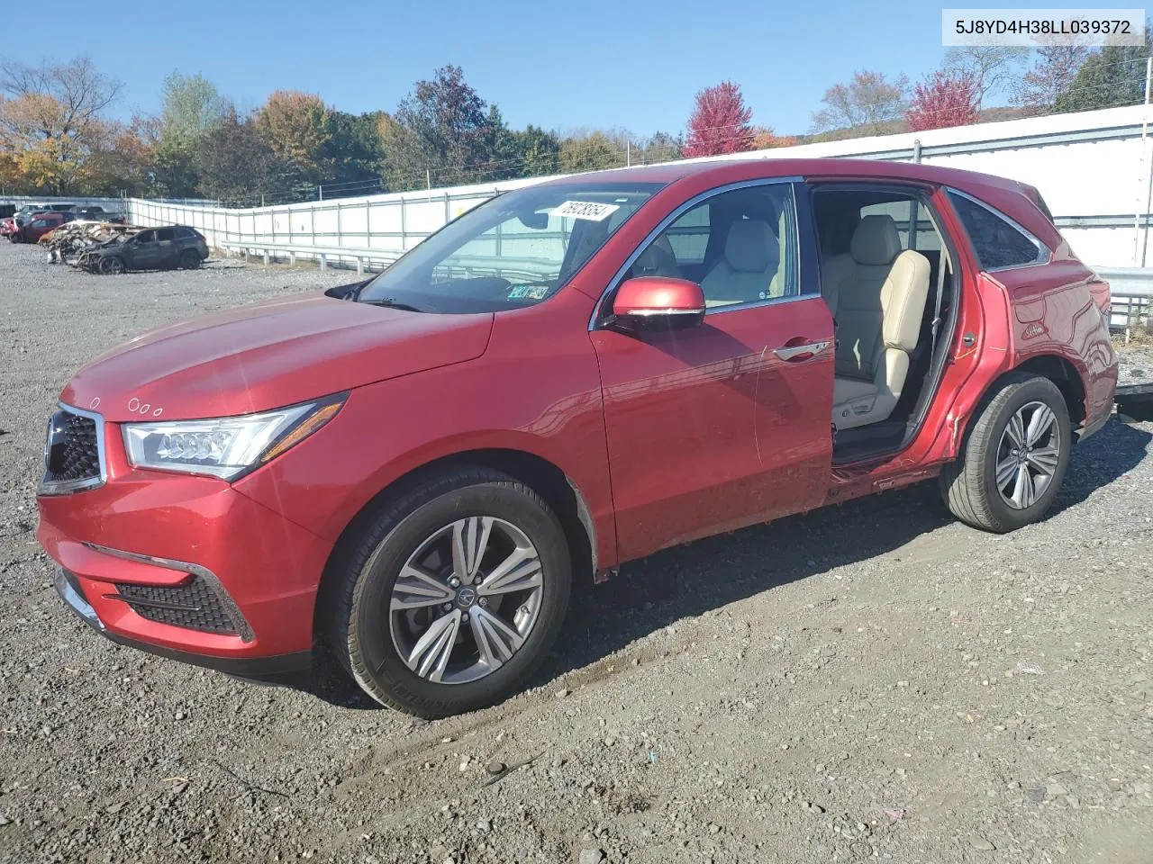 2020 Acura Mdx VIN: 5J8YD4H38LL039372 Lot: 76928354