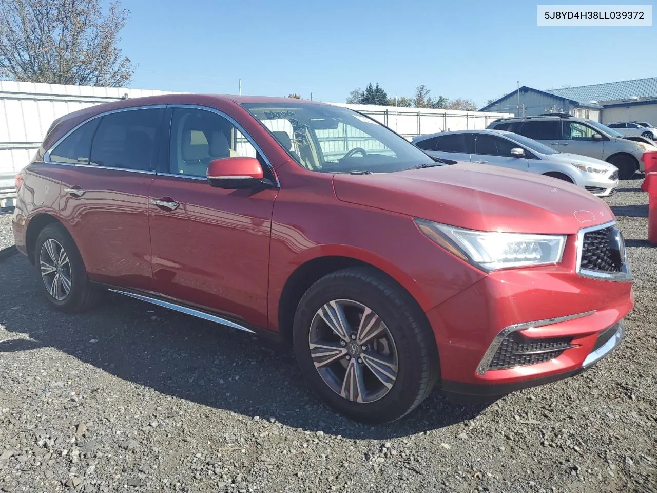 2020 Acura Mdx VIN: 5J8YD4H38LL039372 Lot: 76928354