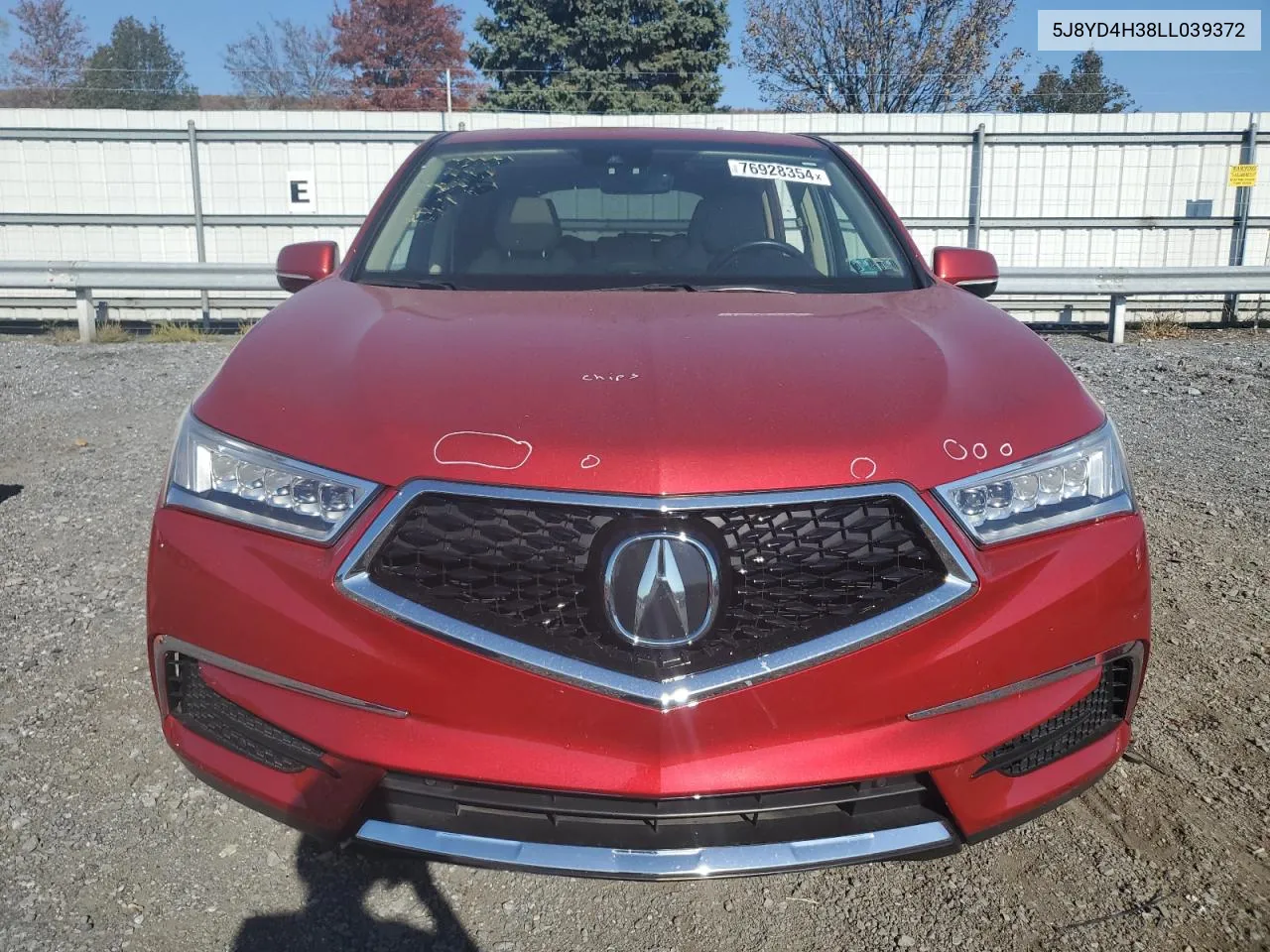 2020 Acura Mdx VIN: 5J8YD4H38LL039372 Lot: 76928354