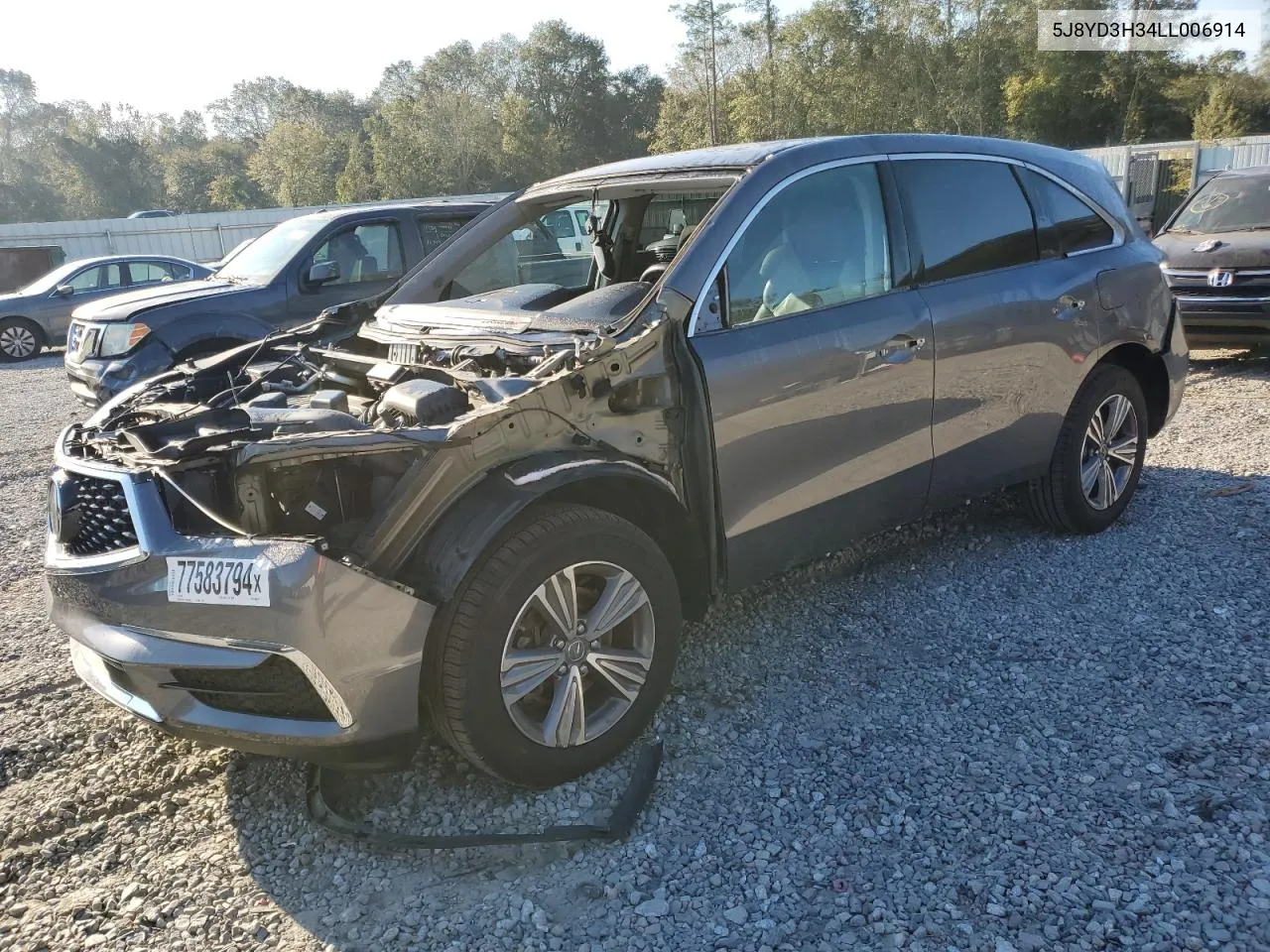 2020 Acura Mdx VIN: 5J8YD3H34LL006914 Lot: 77583794