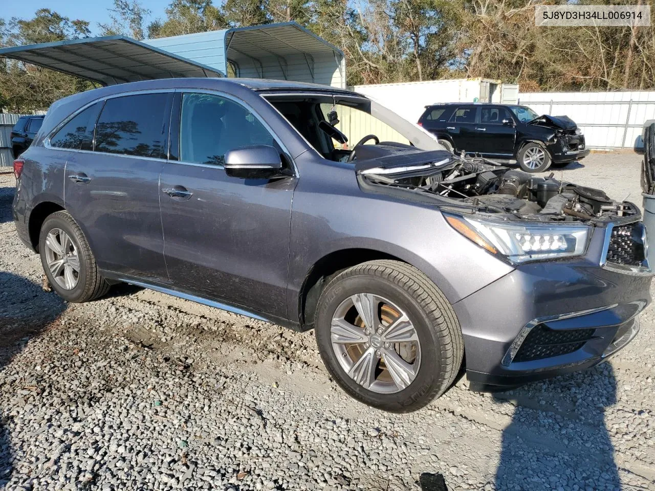 2020 Acura Mdx VIN: 5J8YD3H34LL006914 Lot: 77583794