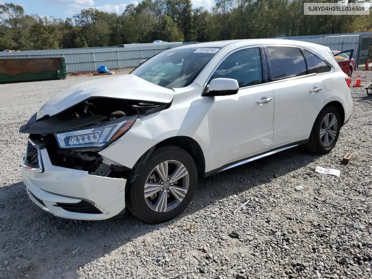 2020 Acura Mdx VIN: 5J8YD4H35LL036509 Lot: 77914014