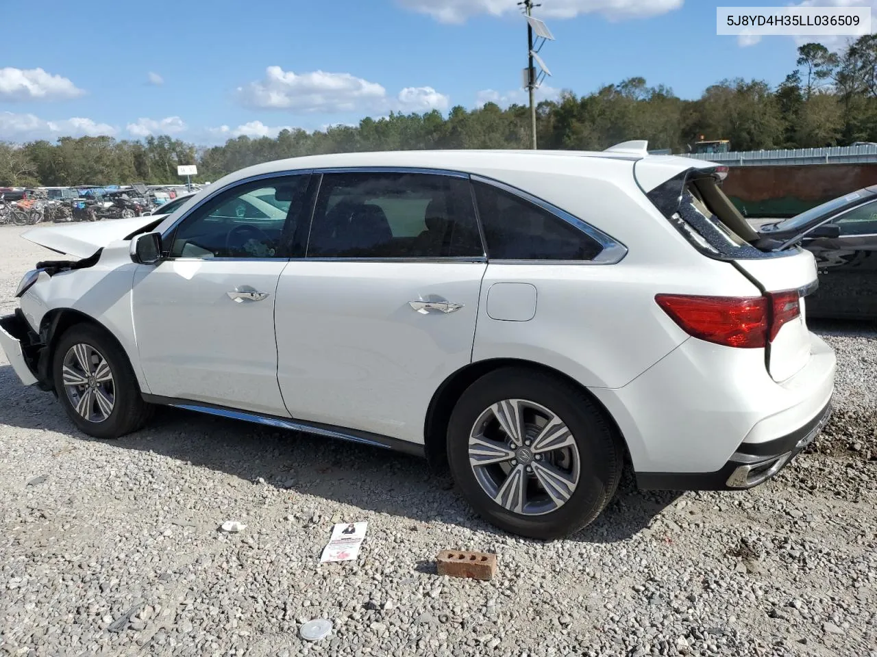 2020 Acura Mdx VIN: 5J8YD4H35LL036509 Lot: 77914014