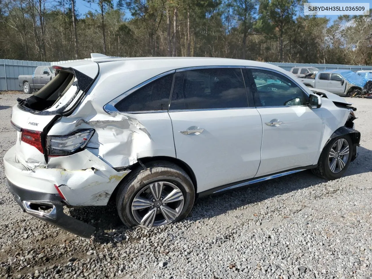 2020 Acura Mdx VIN: 5J8YD4H35LL036509 Lot: 77914014