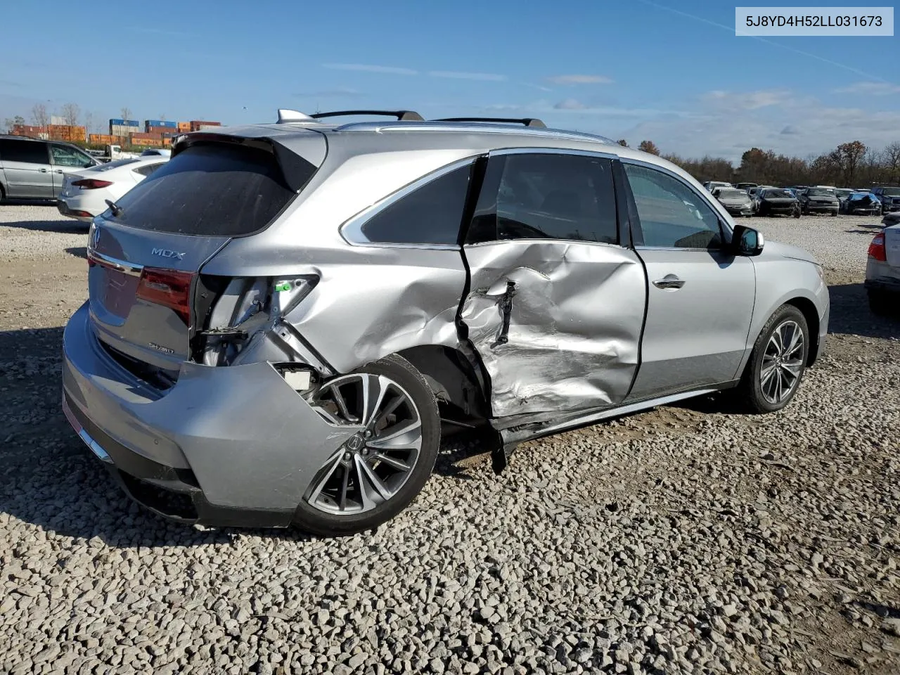 2020 Acura Mdx Technology VIN: 5J8YD4H52LL031673 Lot: 78805084